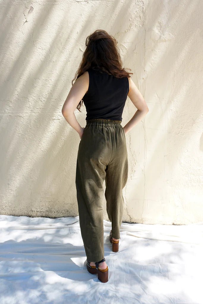 Ursa Minor Flor Arca Pants (Ramie Olive) - Victoire BoutiqueUrsa MinorBottoms Ottawa Boutique Shopping Clothing