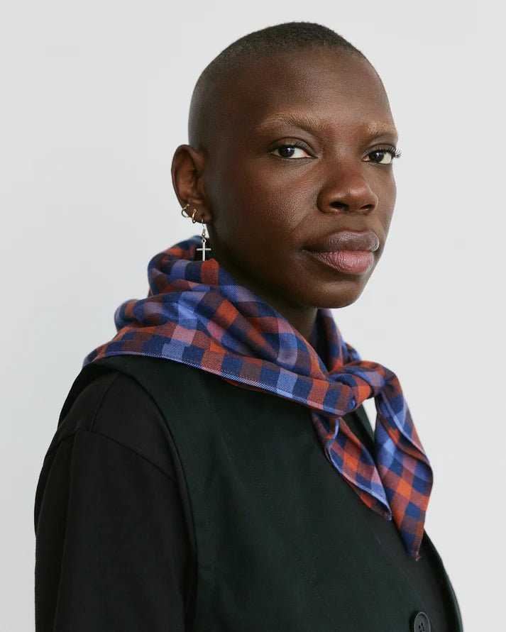 Veri Amos Scarf (Rust Checkers) - Victoire BoutiqueVeriWinter Accessories Ottawa Boutique Shopping Clothing