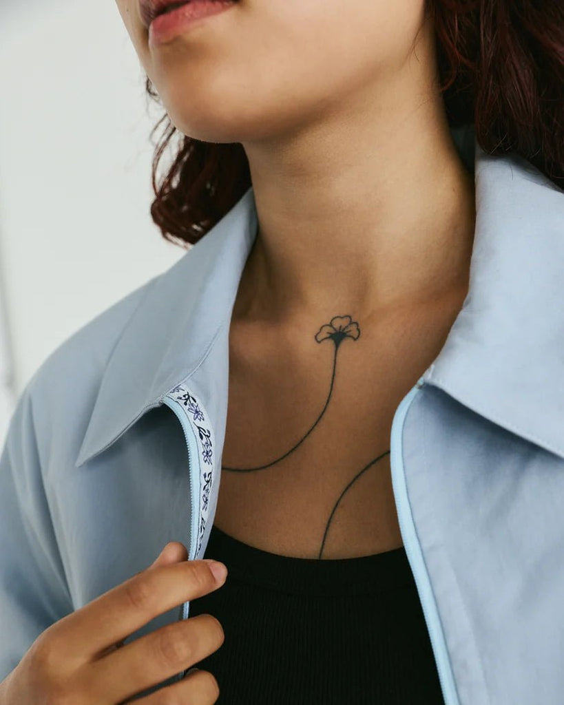 Veri Claire Zip Up Shirt (Powder Blue) - Victoire BoutiqueVeriTops Ottawa Boutique Shopping Clothing