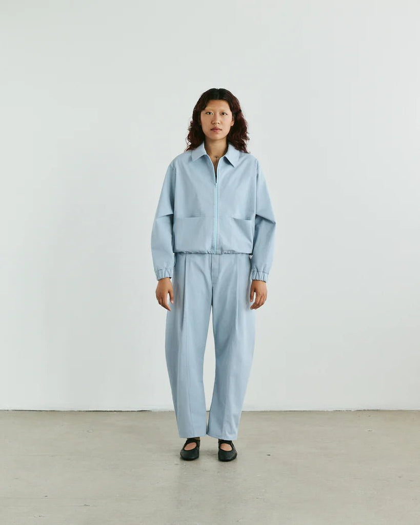 Veri Claire Zip Up Shirt (Powder Blue) - Victoire BoutiqueVeriTops Ottawa Boutique Shopping Clothing