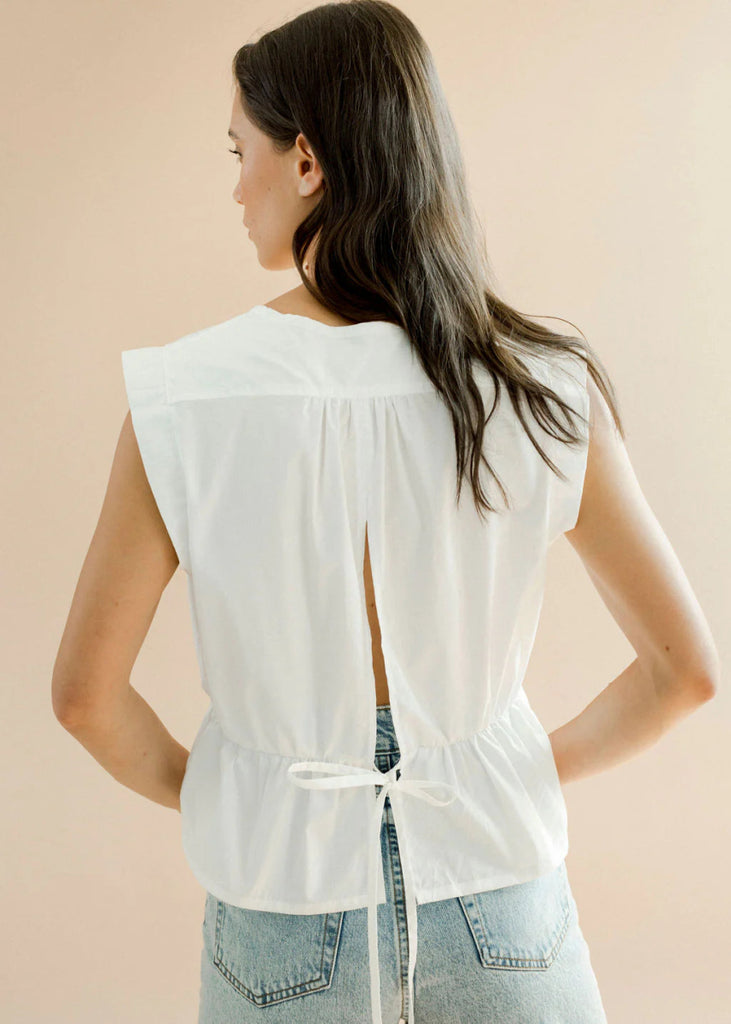 Vintage Victoire A Bronze Age Peplum Blouse (White) - XS - Victoire BoutiqueHarly JaeTops Ottawa Boutique Shopping Clothing