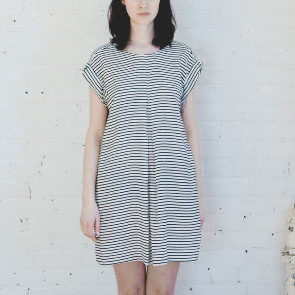 Vintage Victoire Amanda Moss Striped Crew Dress - Victoire BoutiqueAmanda MossDresses Ottawa Boutique Shopping Clothing