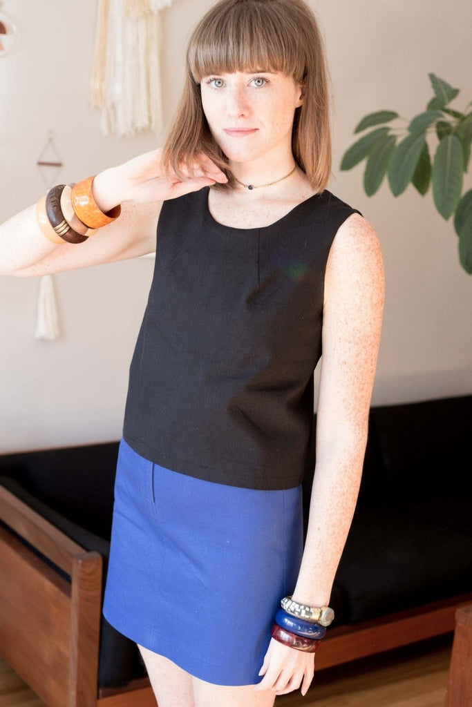 Vintage Victoire Betina Lou Mona Skirt (Blue) - S - Victoire BoutiqueVictoire BoutiqueSkirts Ottawa Boutique Shopping Clothing