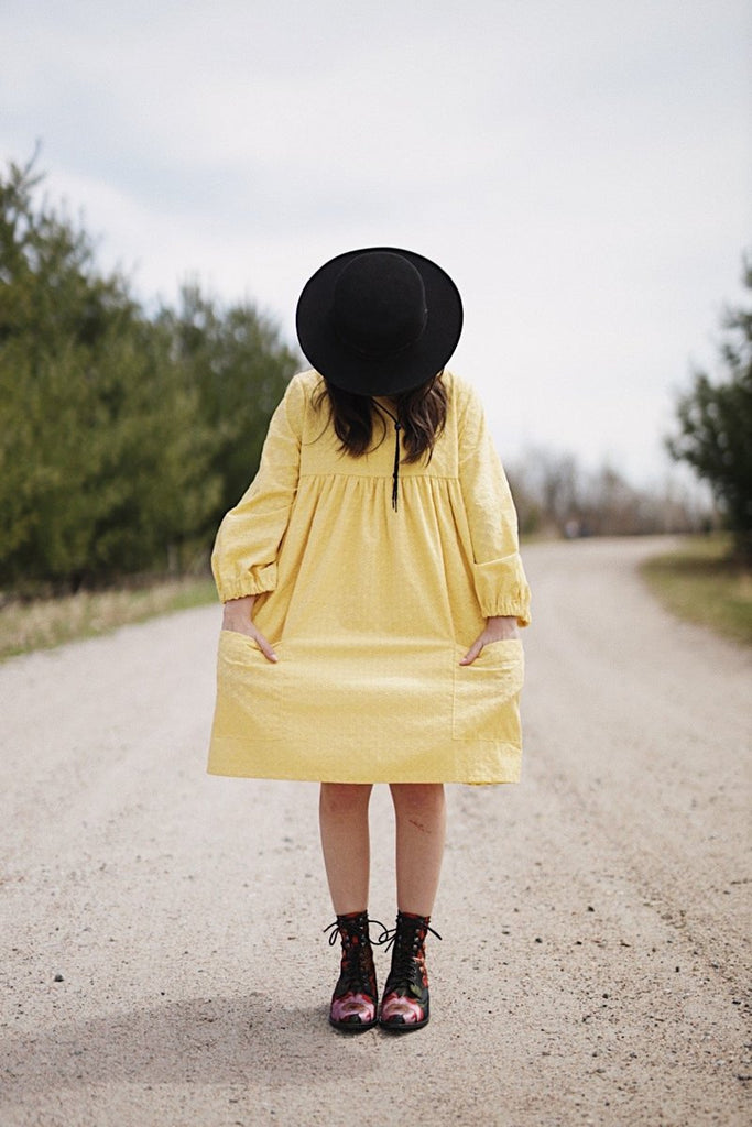 Vintage Victoire Birds of North America Martin Dress (Yellow Eyelet) - S - Victoire BoutiqueBirds of North AmericaDresses Ottawa Boutique Shopping Clothing