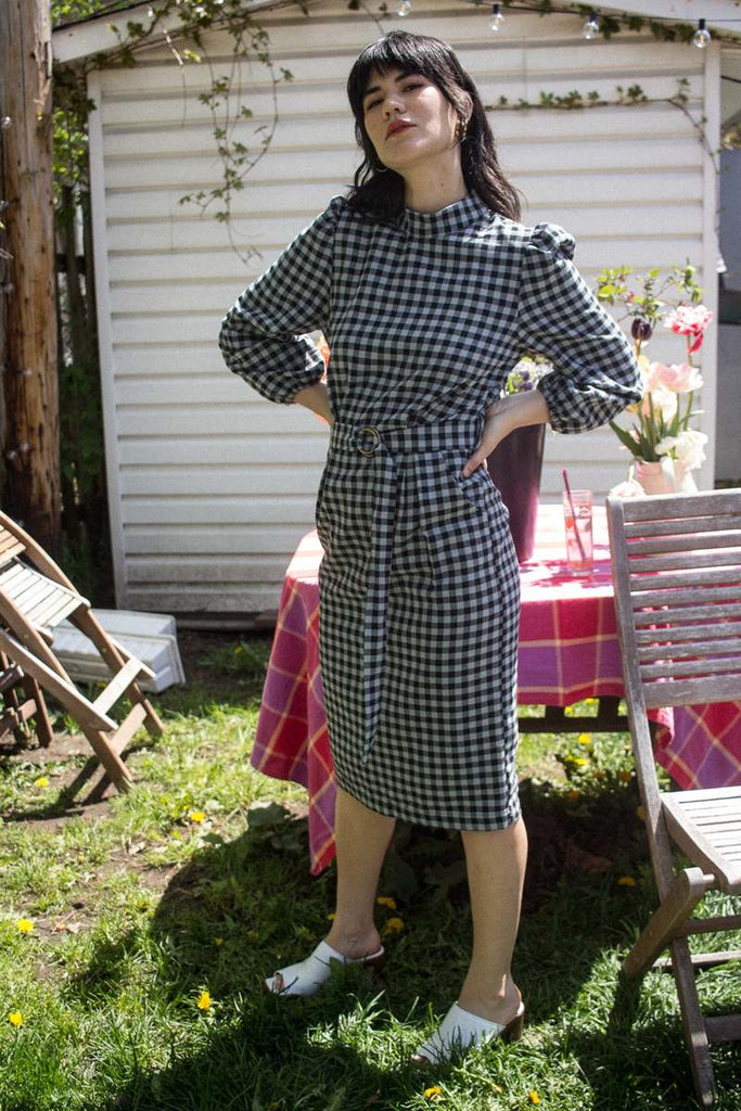 Vintage Victoire Eve Gravel Franklin Dress (Black/Steel) - S - Victoire BoutiqueEve GravelDresses Ottawa Boutique Shopping Clothing