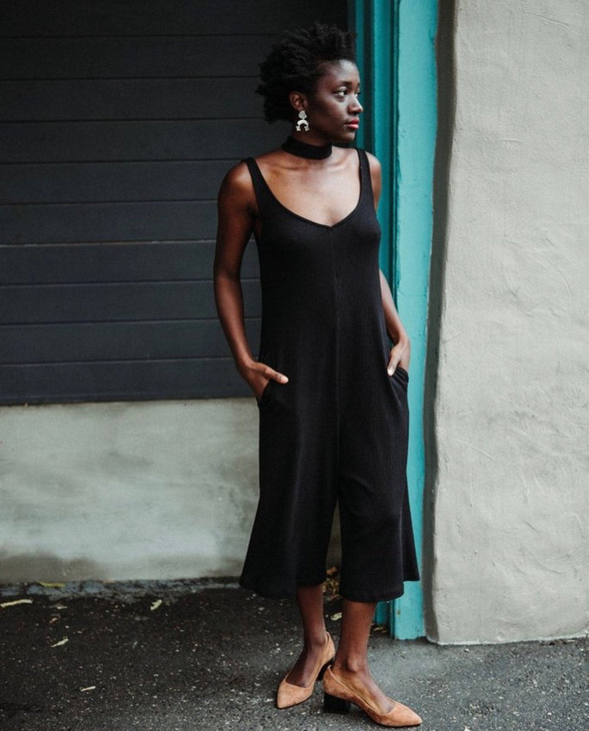 Vintage Victoire Eve Gravel Jumpsuit (Black) - XS - Victoire BoutiqueEve GravelJumpsuit Ottawa Boutique Shopping Clothing