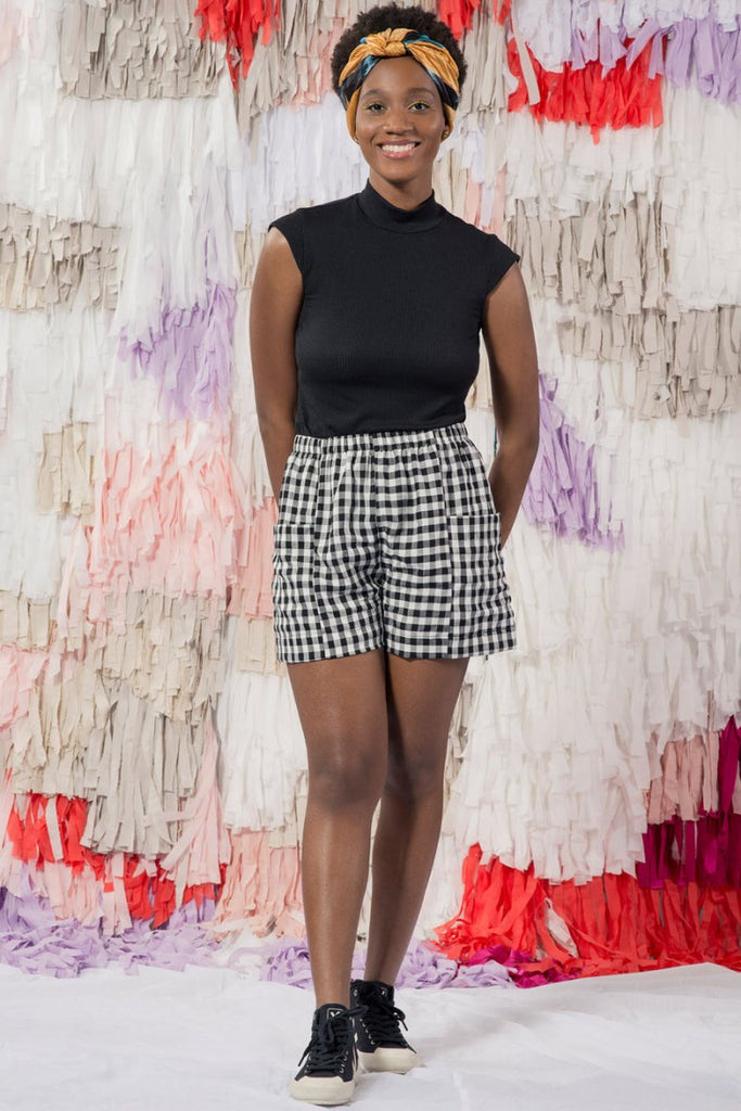 Vintage Victoire Jennifer Glasgow Leda Shorts (Black Gingham) - Small - Victoire BoutiqueJennifer GlasgowDresses Ottawa Boutique Shopping Clothing