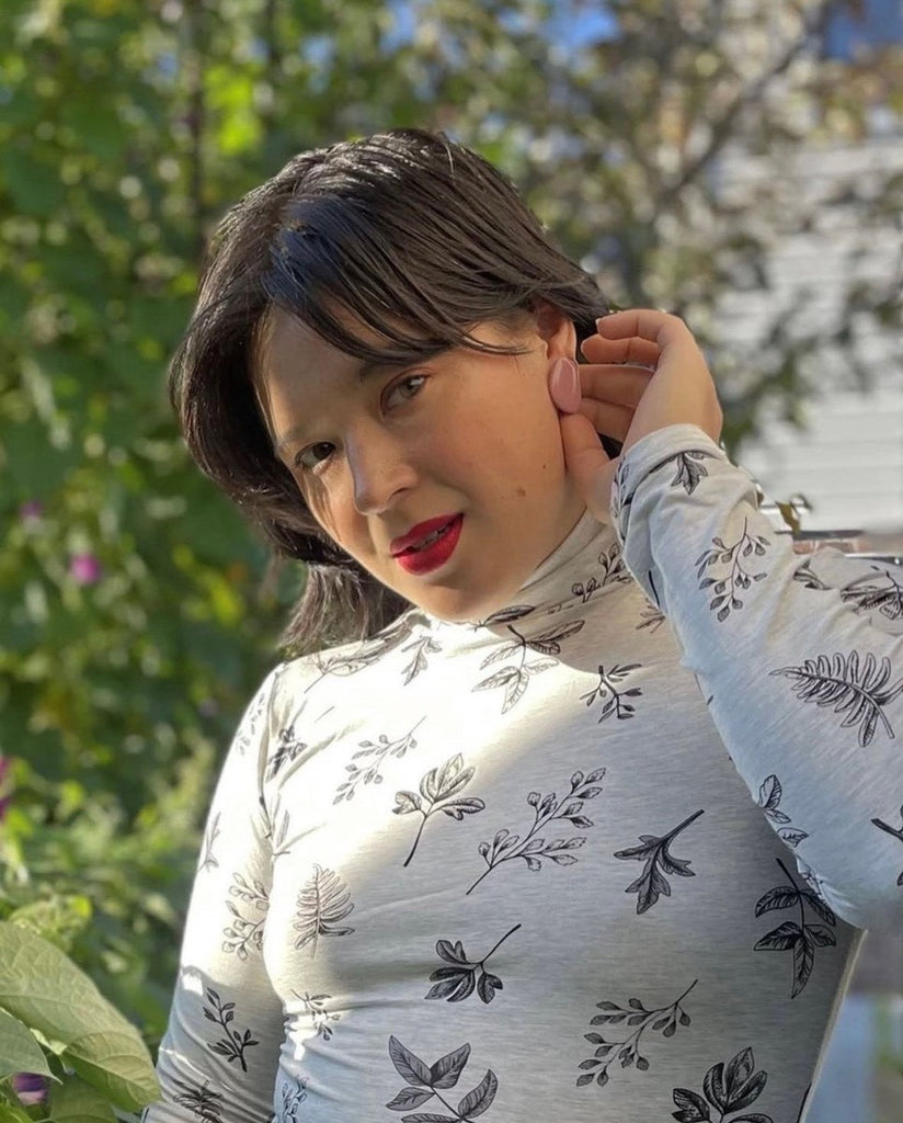 Vintage Victoire Meemoza Sylva Top (Grey Foliage) - S - Victoire BoutiqueMeemozaTops Ottawa Boutique Shopping Clothing