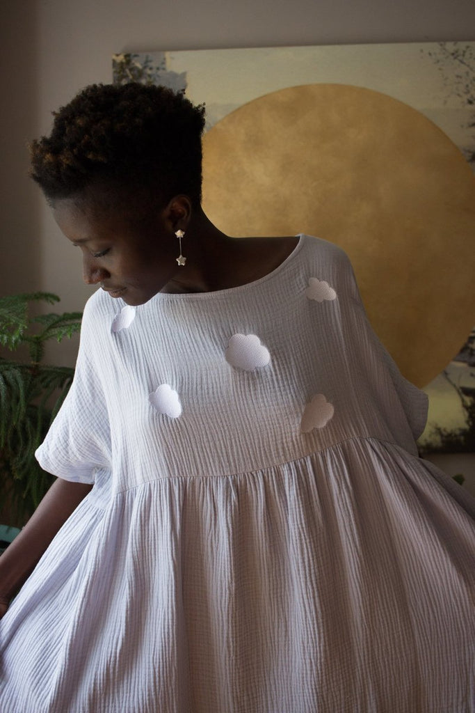 Vintage Victoire Noemiah Cecilia Dress (Blue/White Clouds) - O/S - Victoire BoutiqueNoemiahDresses Ottawa Boutique Shopping Clothing