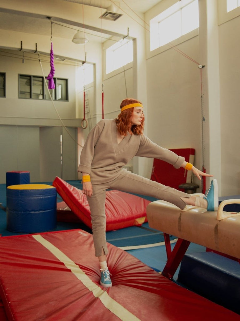 Vintage Victoire Odeyalo Patzzi Sweatpant (Taupe) - M - Victoire BoutiqueOdeyaloBottoms Ottawa Boutique Shopping Clothing