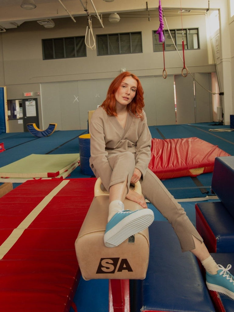 Vintage Victoire Odeyalo Patzzi Sweatpant (Taupe) - M - Victoire BoutiqueOdeyaloBottoms Ottawa Boutique Shopping Clothing