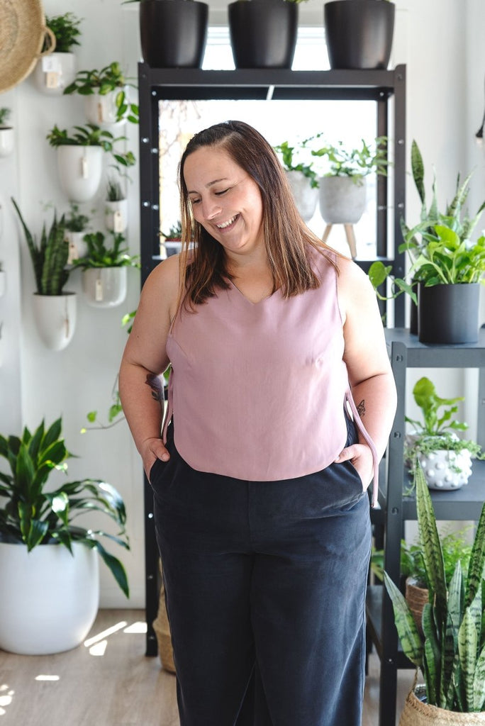 Vintage Victoire Valerie C. Adjustable Reversible Tank (Dusty Pink) - Victoire BoutiqueValerie CTops Ottawa Boutique Shopping Clothing