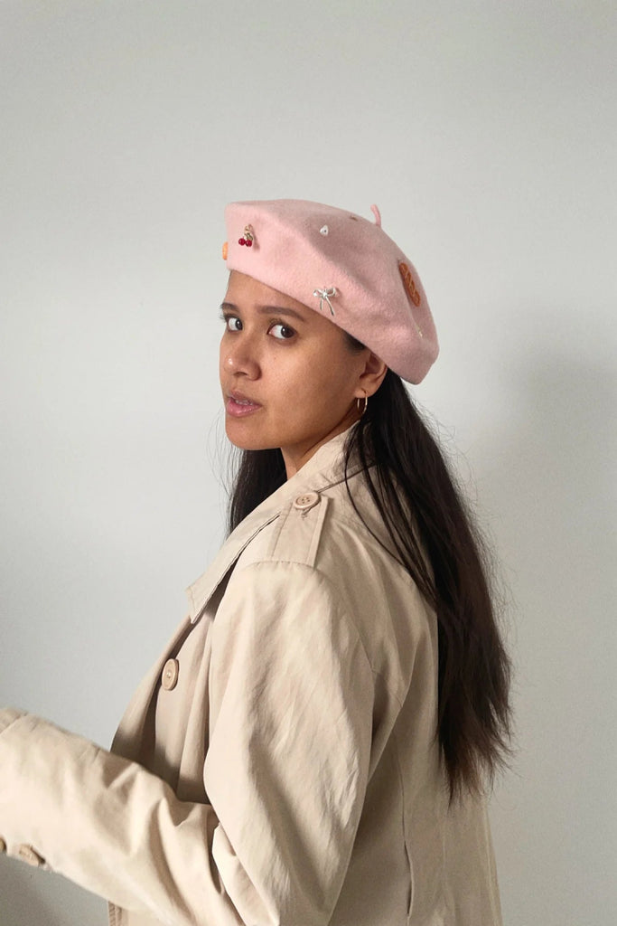 With Nini Trinket Beret (Black or Pink) - Victoire BoutiqueWith NiniHats Ottawa Boutique Shopping Clothing