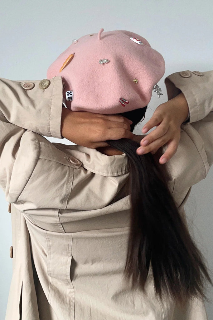 With Nini Trinket Beret (Black or Pink) - Victoire BoutiqueWith NiniHats Ottawa Boutique Shopping Clothing