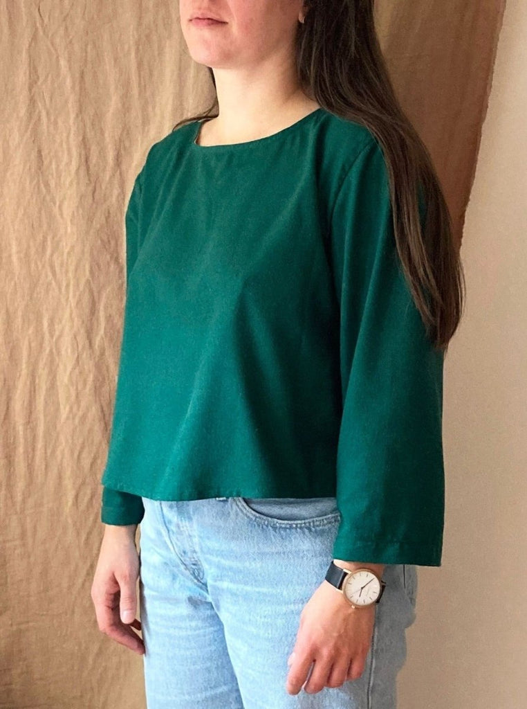 Atelier B Raw Silk Top (Emerald) - Victoire BoutiqueAtelier BTops Ottawa Boutique Shopping Clothing