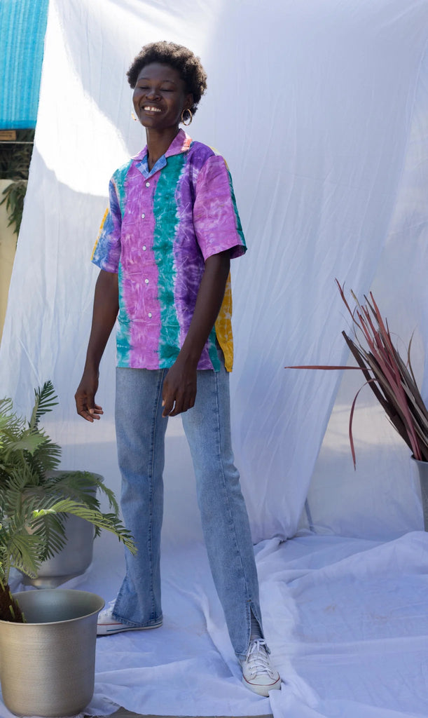 Batik Boutik Cape Coast Unisex Bowling Shirt (Arc en Ciel) - Victoire BoutiqueBatik BoutikTops Ottawa Boutique Shopping Clothing