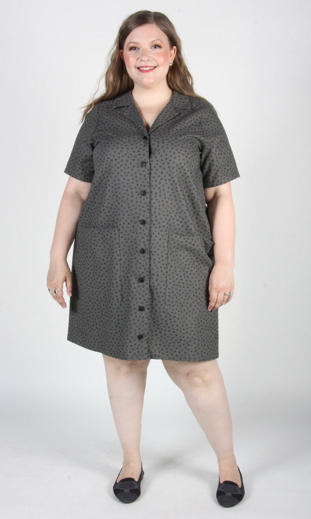 Birds of North America Joree Dress - Grey Hatch (Online Exclusive) - Victoire BoutiqueBirds of North AmericaDresses Ottawa Boutique Shopping Clothing