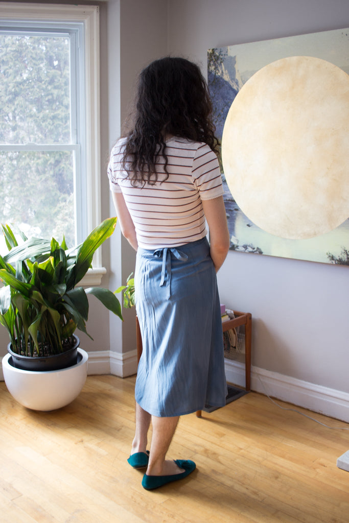 Birds of North America Tournepierre Skirt - Sand Washed Blue (Online Exclusive) - Victoire BoutiqueBirds of North AmericaBottoms Ottawa Boutique Shopping Clothing