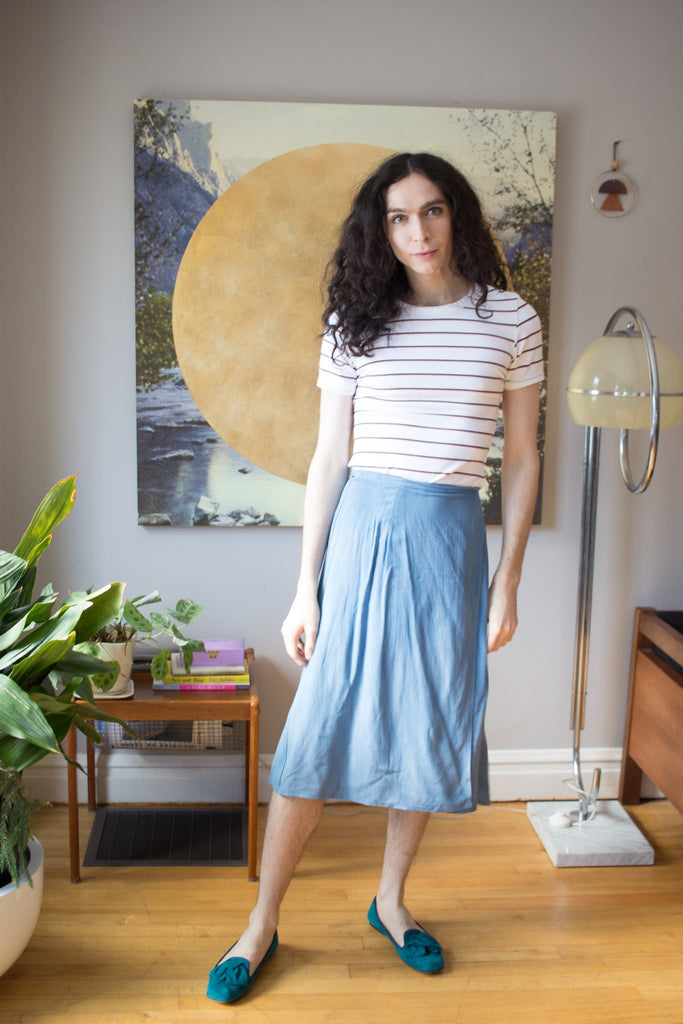 Birds of North America Tournepierre Skirt - Sand Washed Blue (Online Exclusive) - Victoire BoutiqueBirds of North AmericaBottoms Ottawa Boutique Shopping Clothing