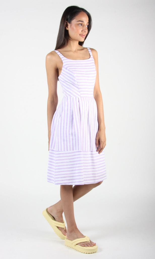 Birds of North America Water Pewee Dress - Lavender Stripe (Online Exclusive) - Victoire BoutiqueBirds of North AmericaDresses Ottawa Boutique Shopping Clothing