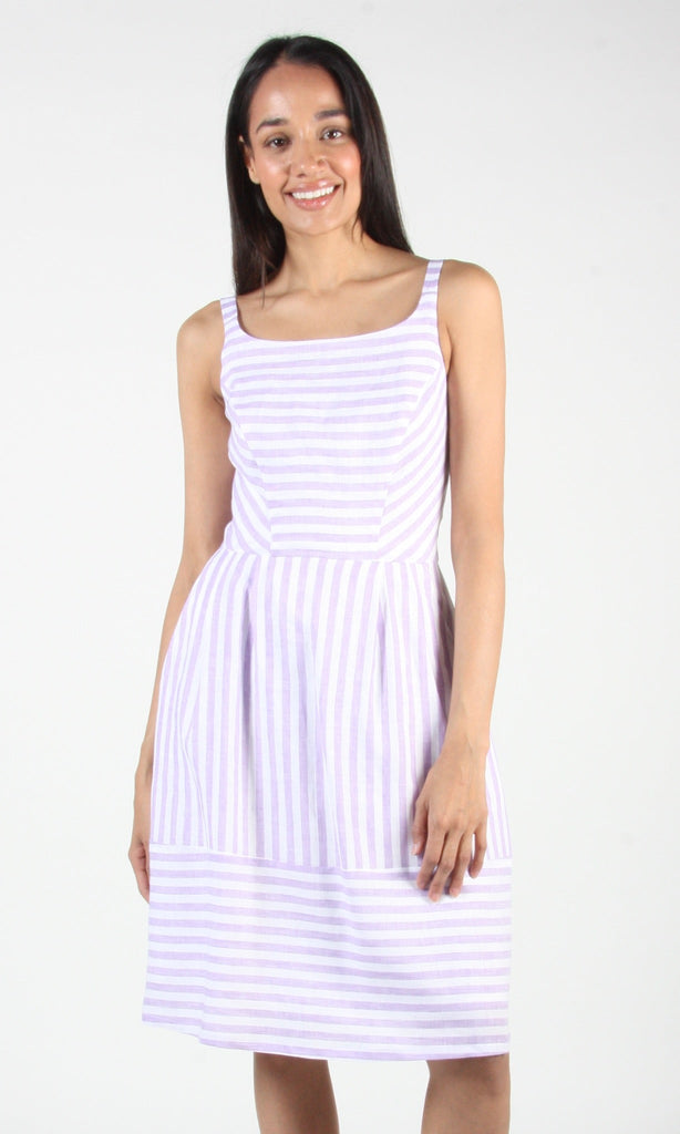 Birds of North America Water Pewee Dress - Lavender Stripe (Online Exclusive) - Victoire BoutiqueBirds of North AmericaDresses Ottawa Boutique Shopping Clothing