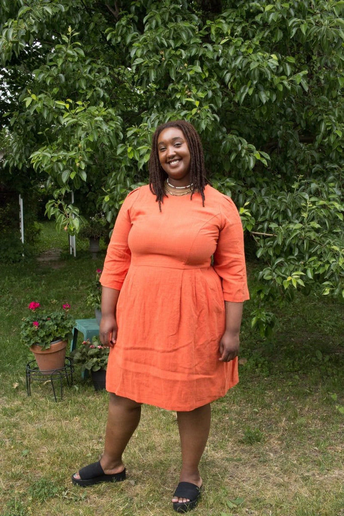 Birds of North America Whistling Snipe Dress (Persimmon) - Victoire BoutiqueBirds of North AmericaDresses Ottawa Boutique Shopping Clothing