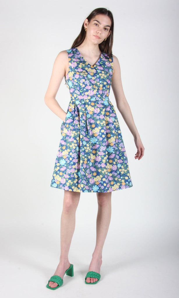 Birds of North America Wood Snipe Dress - Blue Meadow (Online Exclusive) - Victoire BoutiqueBirds of North AmericaDresses Ottawa Boutique Shopping Clothing