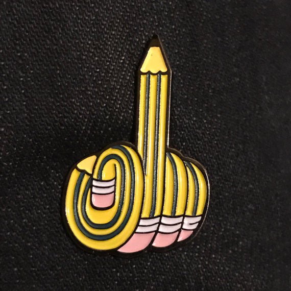 Bruised Tongue x Philip Morgan Pencil Middle Finger Pin - Victoire BoutiqueBruised TonguePins & Patches Ottawa Boutique Shopping Clothing