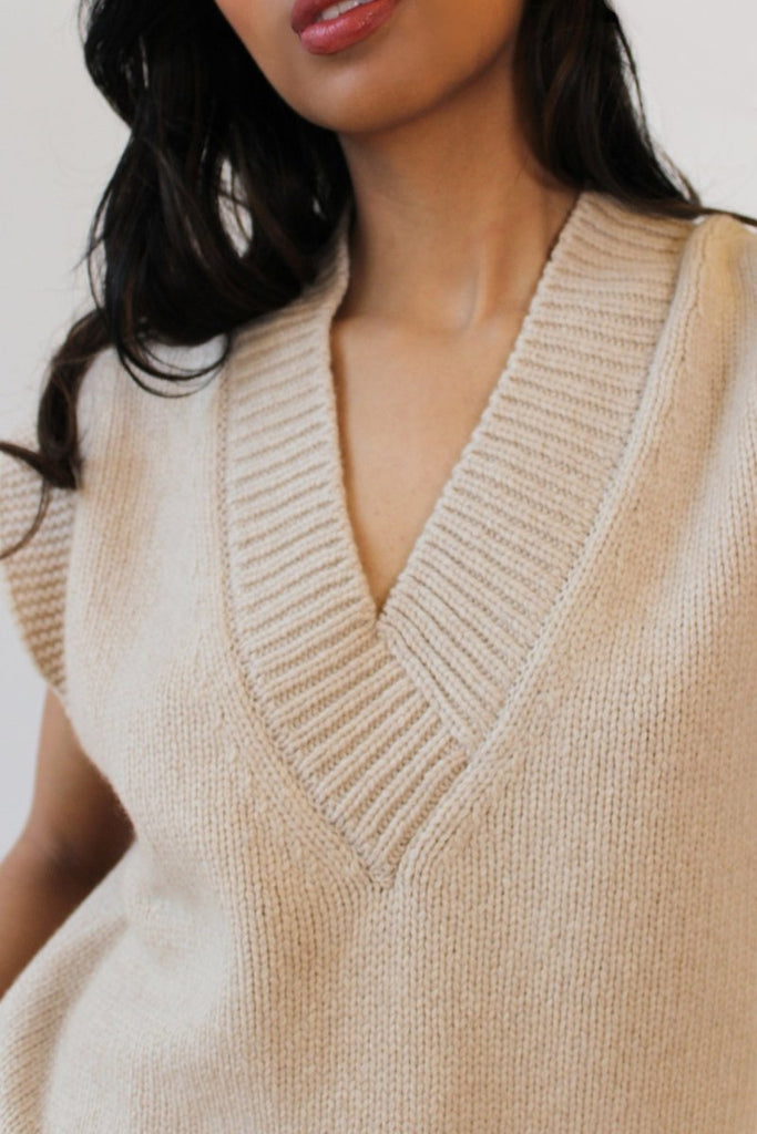 Carolyn Ferreira Revy Sweater Vest (Cream) - Victoire BoutiqueCarolyn FerreriraTops Ottawa Boutique Shopping Clothing