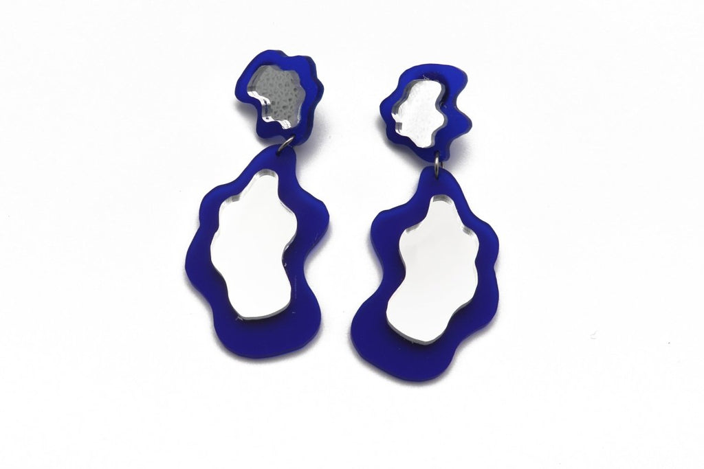 DConstruct Mirrorings Large Drop Earrings (Cobalt) - Victoire BoutiqueDConstructEarrings Ottawa Boutique Shopping Clothing