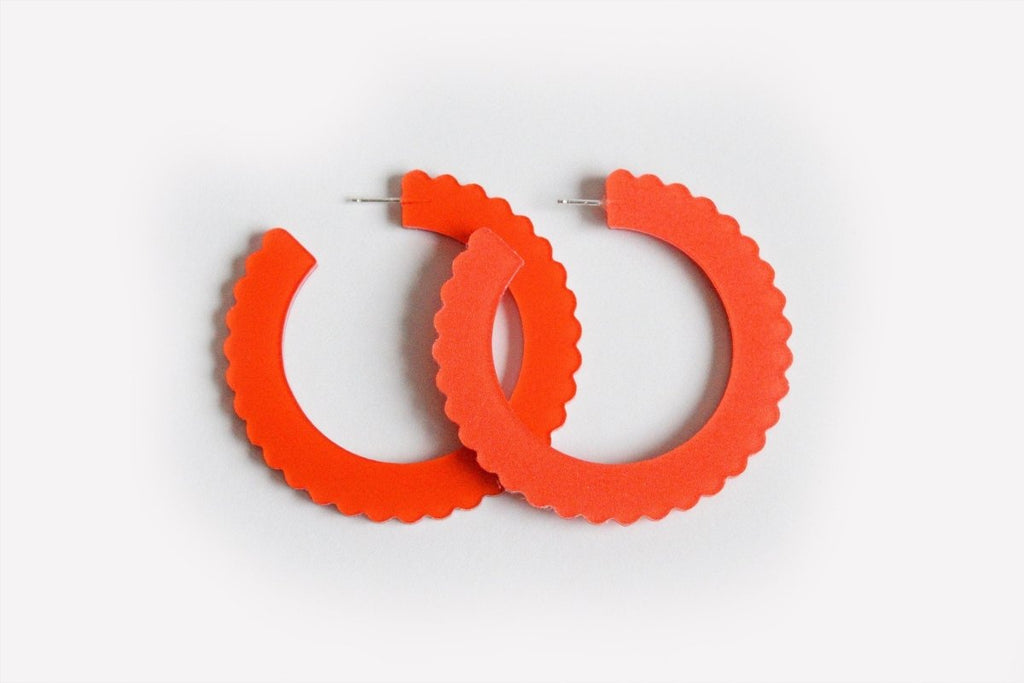 DConstruct Scallop Large Hoop (Punch) - Victoire BoutiqueDConstructEarrings Ottawa Boutique Shopping Clothing