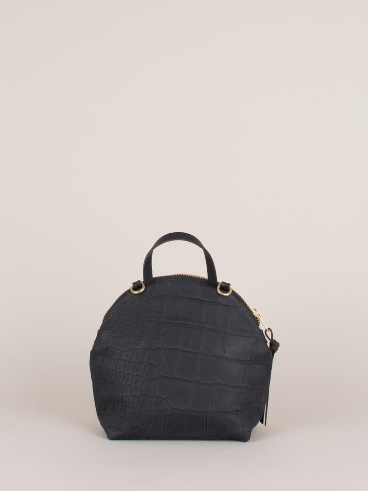 Eleven Thirty Anni Mini Shoulder Bag (Black Croc Embossed with Front Zipper) - Victoire BoutiqueEleven ThirtyBags Ottawa Boutique Shopping Clothing