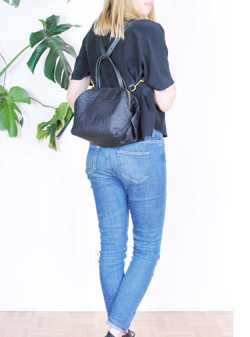 Eleven Thirty Katie Bag Large Black Croc Embossed - Victoire BoutiqueEleven ThirtyBags Ottawa Boutique Shopping Clothing