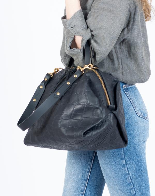 Eleven Thirty Katie XL (Black Croc) - Victoire BoutiqueEleven ThirtyBags Ottawa Boutique Shopping Clothing