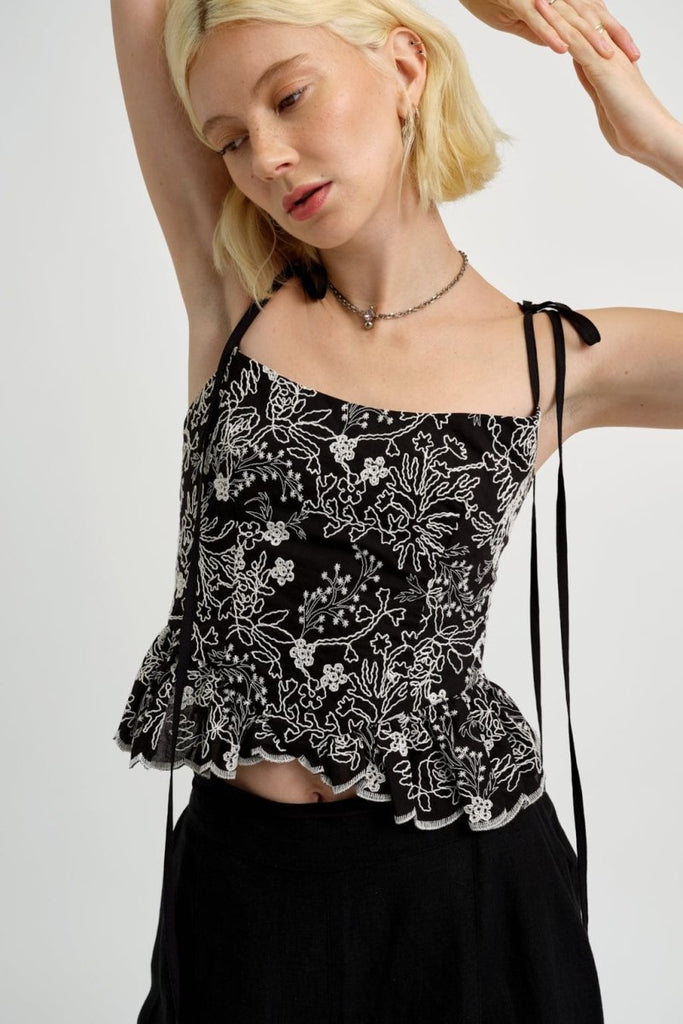 Eliza Faulkner Candy Corset (Black Eyelet) - Victoire BoutiqueEliza FaulknerTops Ottawa Boutique Shopping Clothing