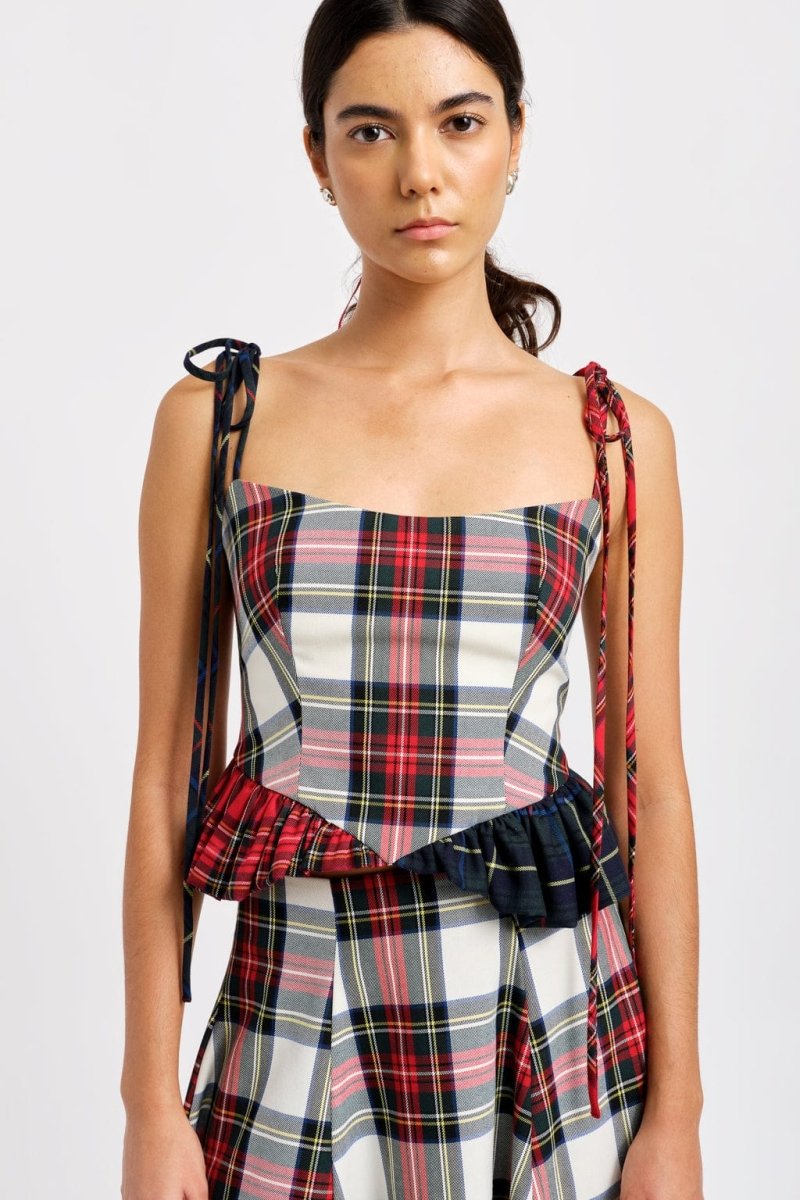 Eliza Faulkner Candy Corset Top (White Plaid Mix) - Victoire Boutique -  Tops - Eliza Faulkner - Victoire Boutique - ethical sustainable boutique  shopping Ottawa made in Canada