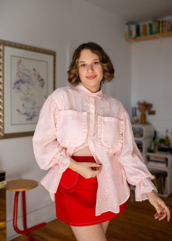 Eliza Faulkner Esme Shirt (Pink Eyelet) - Victoire BoutiqueEliza FaulknerShirts & Tops Ottawa Boutique Shopping Clothing
