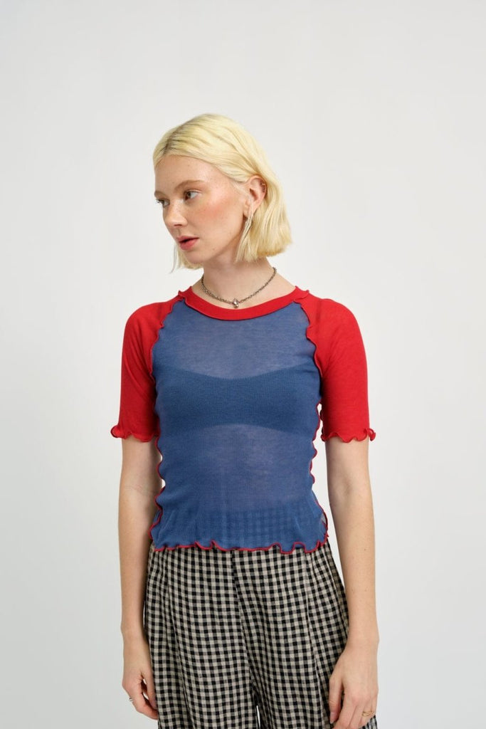 Eliza Faulkner Ruth Tee (Blue & Red) - Victoire BoutiqueEliza FaulknerTops Ottawa Boutique Shopping Clothing