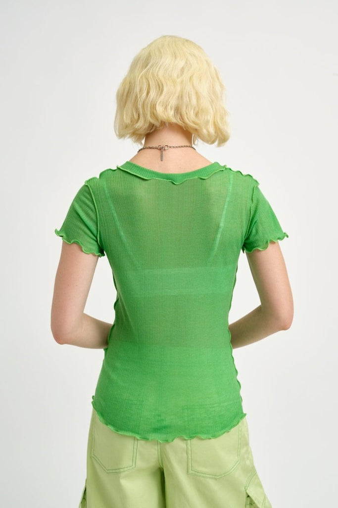 Eliza Faulkner Short Sleeve Rib Tee (Apple Green) - Victoire BoutiqueEliza FaulknerTops Ottawa Boutique Shopping Clothing