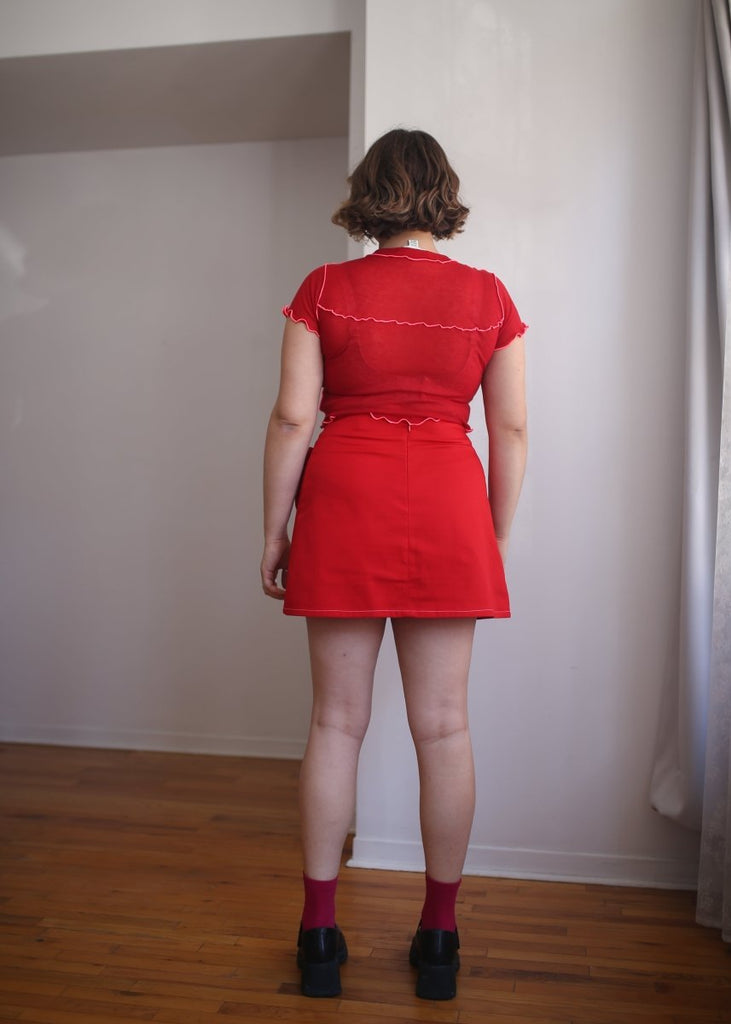 Eliza Faulkner Tate Skirt (Red Twill) - Victoire BoutiqueEliza FaulknerBottoms Ottawa Boutique Shopping Clothing