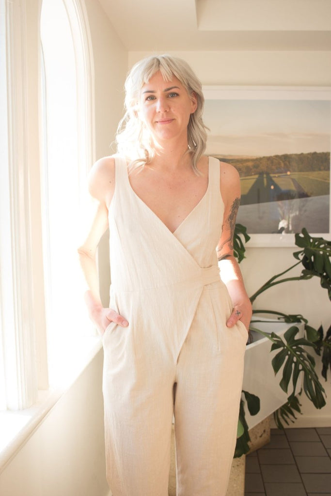Eve Gravel Lopez Jumpsuit White Sand (In Store) - Victoire BoutiqueEve GravelJumpsuits Ottawa Boutique Shopping Clothing