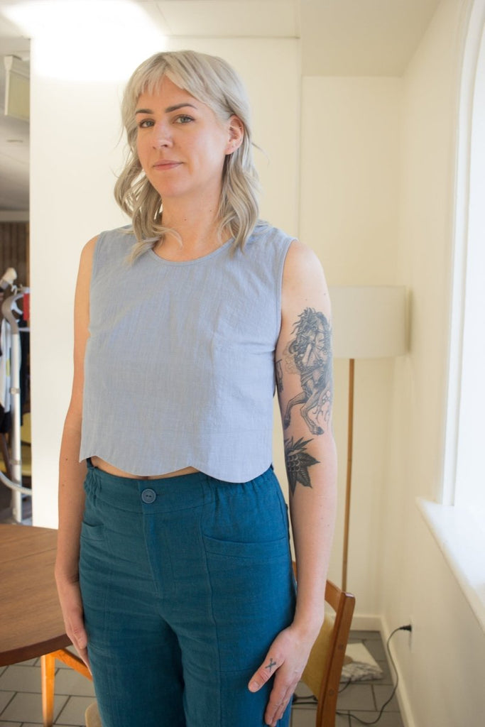 Eve Gravel Pace Top - Smokey Blue (In Store) - Victoire BoutiqueEve GravelTops Ottawa Boutique Shopping Clothing