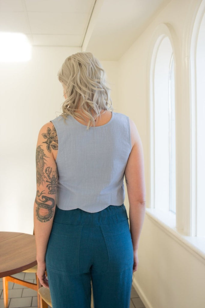 Eve Gravel Pace Top - Smokey Blue (In Store) - Victoire BoutiqueEve GravelTops Ottawa Boutique Shopping Clothing