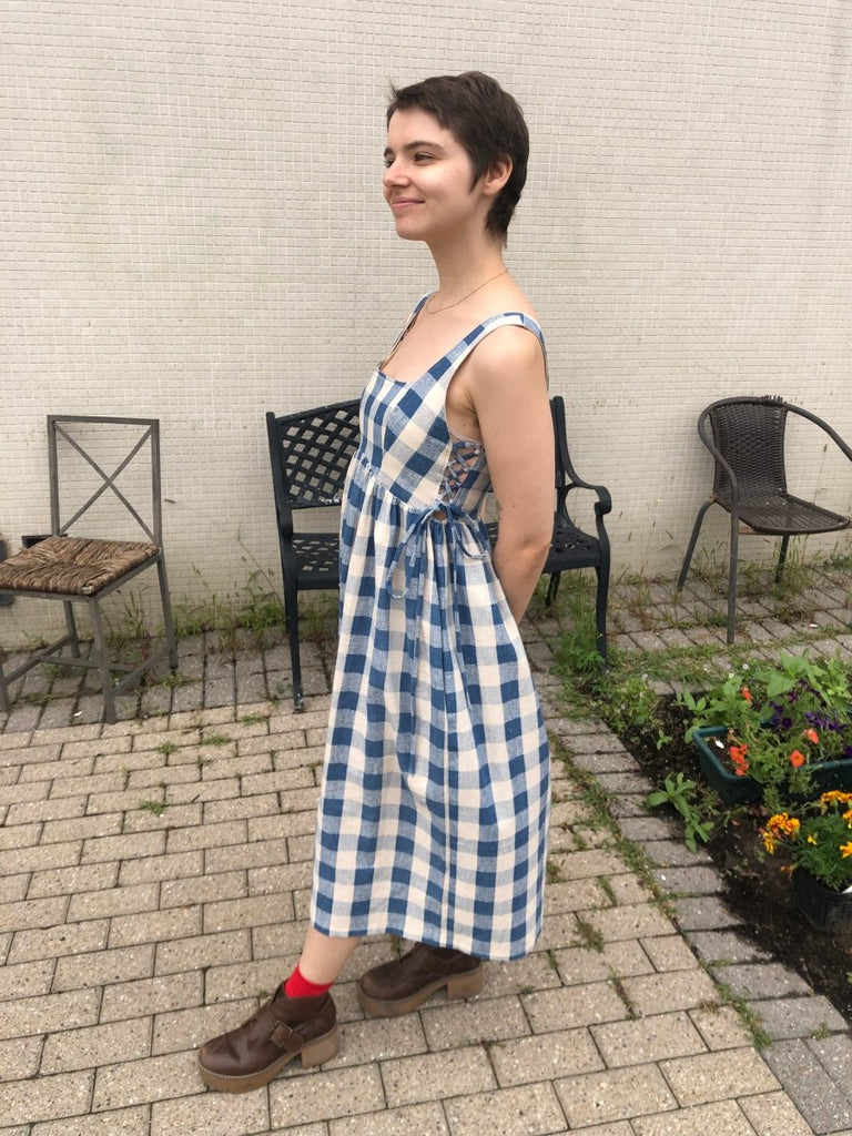 Fortiv Tulip Dress (Blue Gingham) - Victoire BoutiqueFortivDresses Ottawa Boutique Shopping Clothing