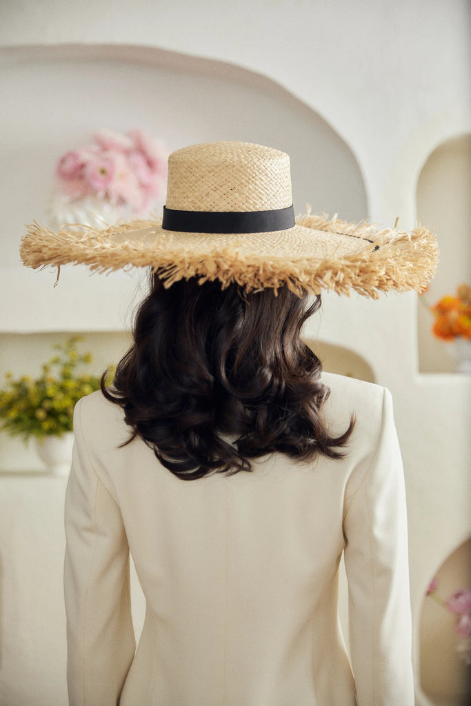 Heirloom Hats Dahlia Straw Hat (Extra Wide with Detachable Ribbon) - Victoire BoutiqueHeirloom HatsHair Accessories Ottawa Boutique Shopping Clothing