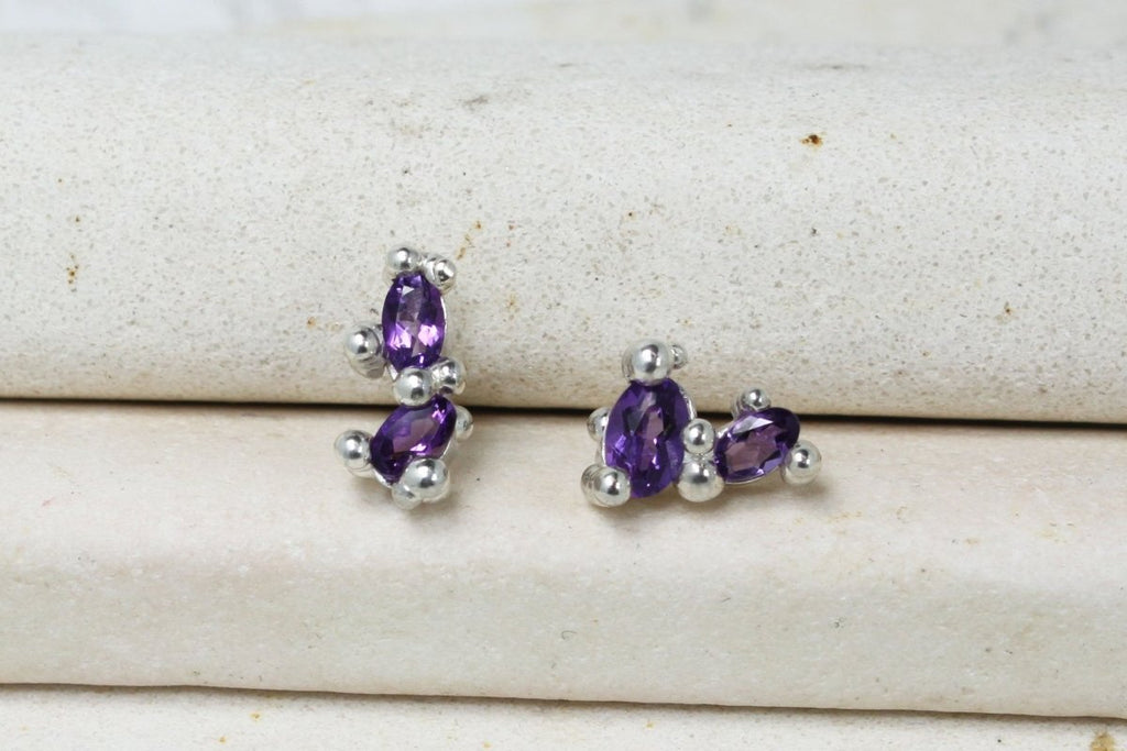 House of Hudson Amethyst Cluster Droplet Studs - Victoire BoutiqueHouse of HudsonEarrings Ottawa Boutique Shopping Clothing
