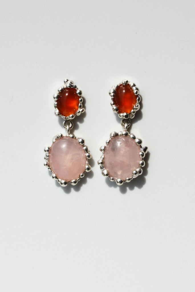 House of Hudson Blobby Carnelian and Rose Quartz Earrings - Victoire BoutiqueHouse of HudsonEarrings Ottawa Boutique Shopping Clothing
