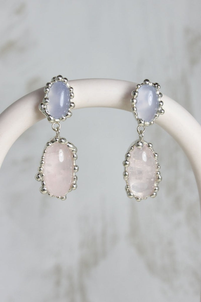House of Hudson Blobby Quartz and Chalcedony Earrings - Victoire BoutiqueHouse of HudsonEarrings Ottawa Boutique Shopping Clothing