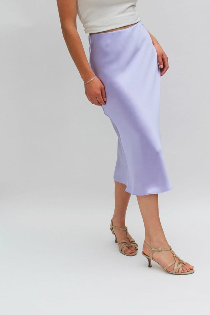 Jacoba Jane Classic Silk Satin Midi Skirt (Lavender) - Victoire BoutiqueJacoba JaneBottoms Ottawa Boutique Shopping Clothing
