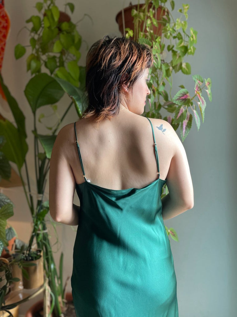 Jacoba Jane Classic Silk Satin Slip Dress (Evergreen) - Victoire BoutiqueJacoba JaneDresses Ottawa Boutique Shopping Clothing